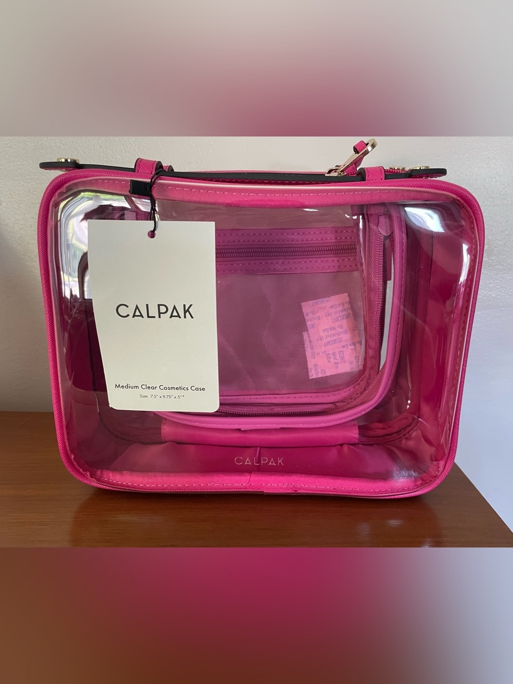 Clear Pink Travel Organizer Cosmetic Bag